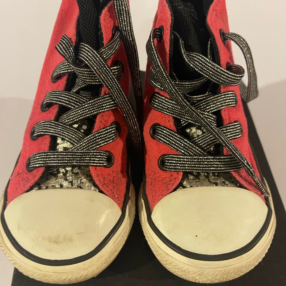 Converse CT Party Hi Starflower Toddler Kids Pink/Black Size 7M Chuck Taylor - Picture 3 of 6